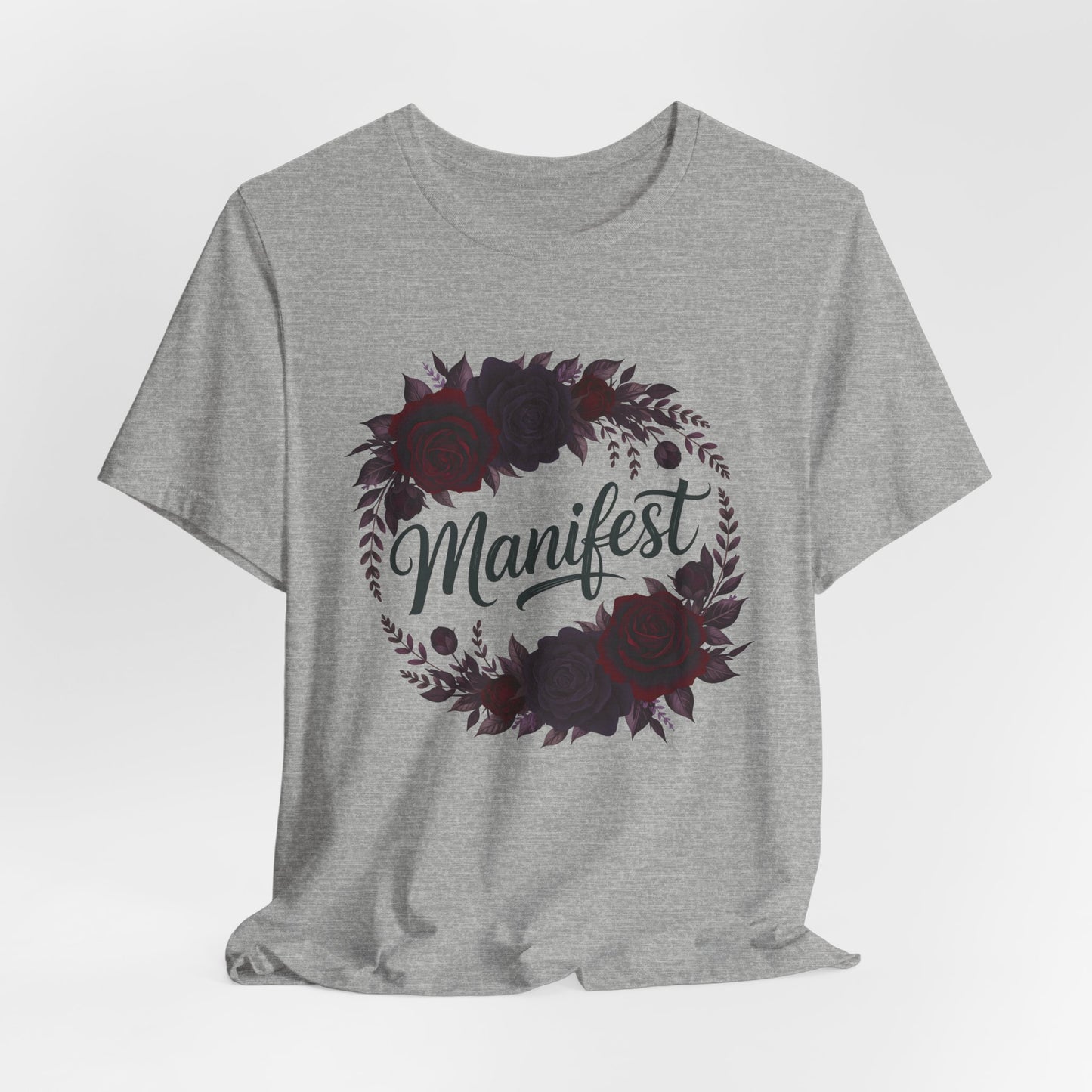 Manifest Witchy T-Shirt | Dark Feminine Floral Shirt | Witchy Glam Manifestation Tee | Spiritual Goddess Moon Graphic Top