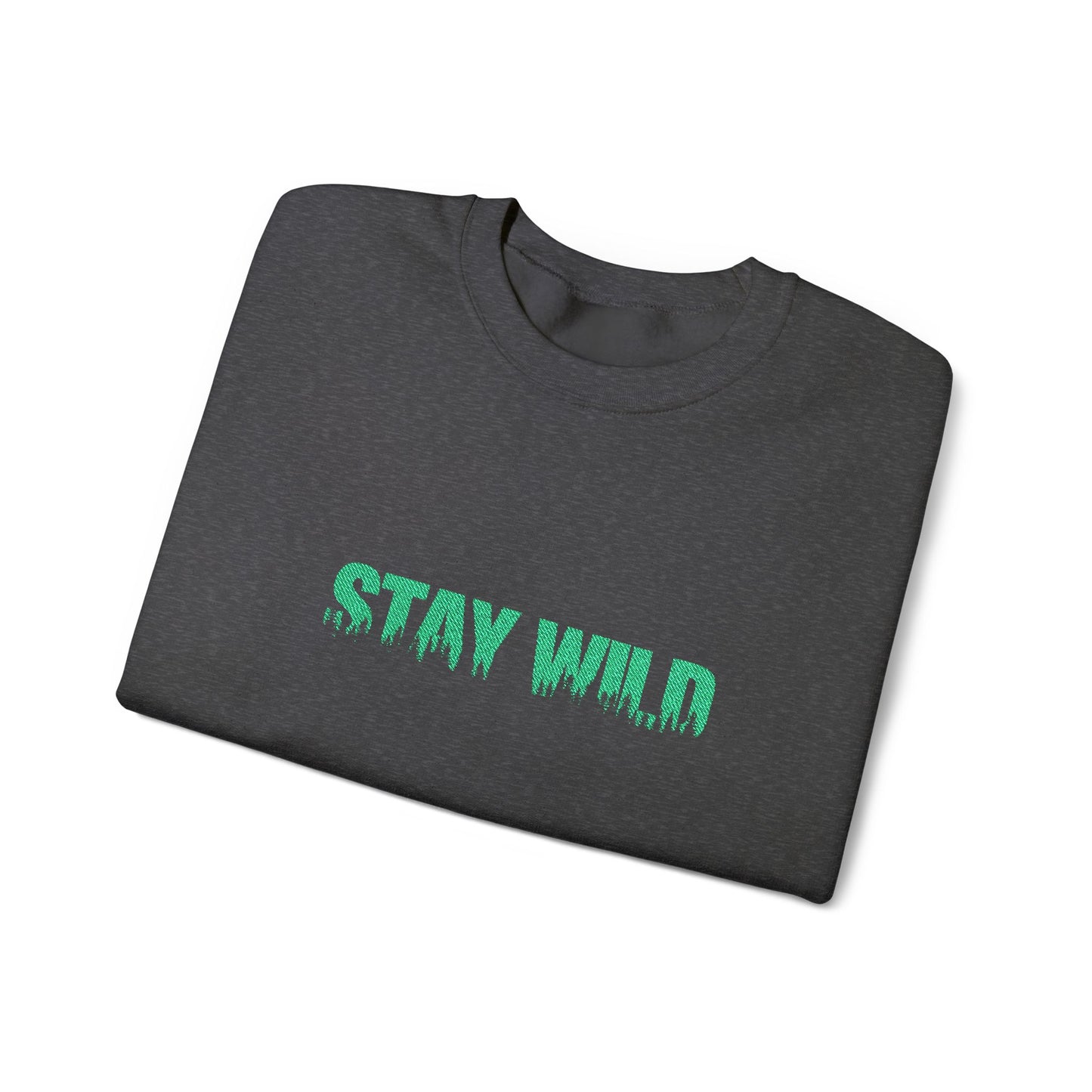 Stay Wild Forest Graphic Embroidered Nature Crewneck, Outdoors Sweatshirt, Hiking & Camping Gift