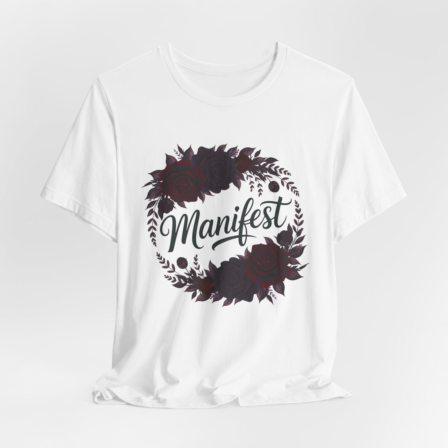 Manifest Witchy T-Shirt | Dark Feminine Floral Shirt | Witchy Glam Manifestation Tee | Spiritual Goddess Moon Graphic Top