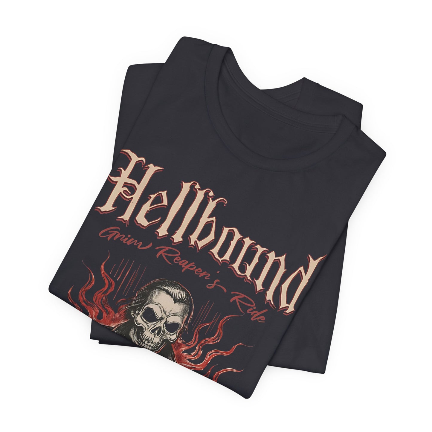 Hellbound Biker Graphic Tee | Motorcycle Skull Rider T-Shirt | Gothic Biker Streetwear
