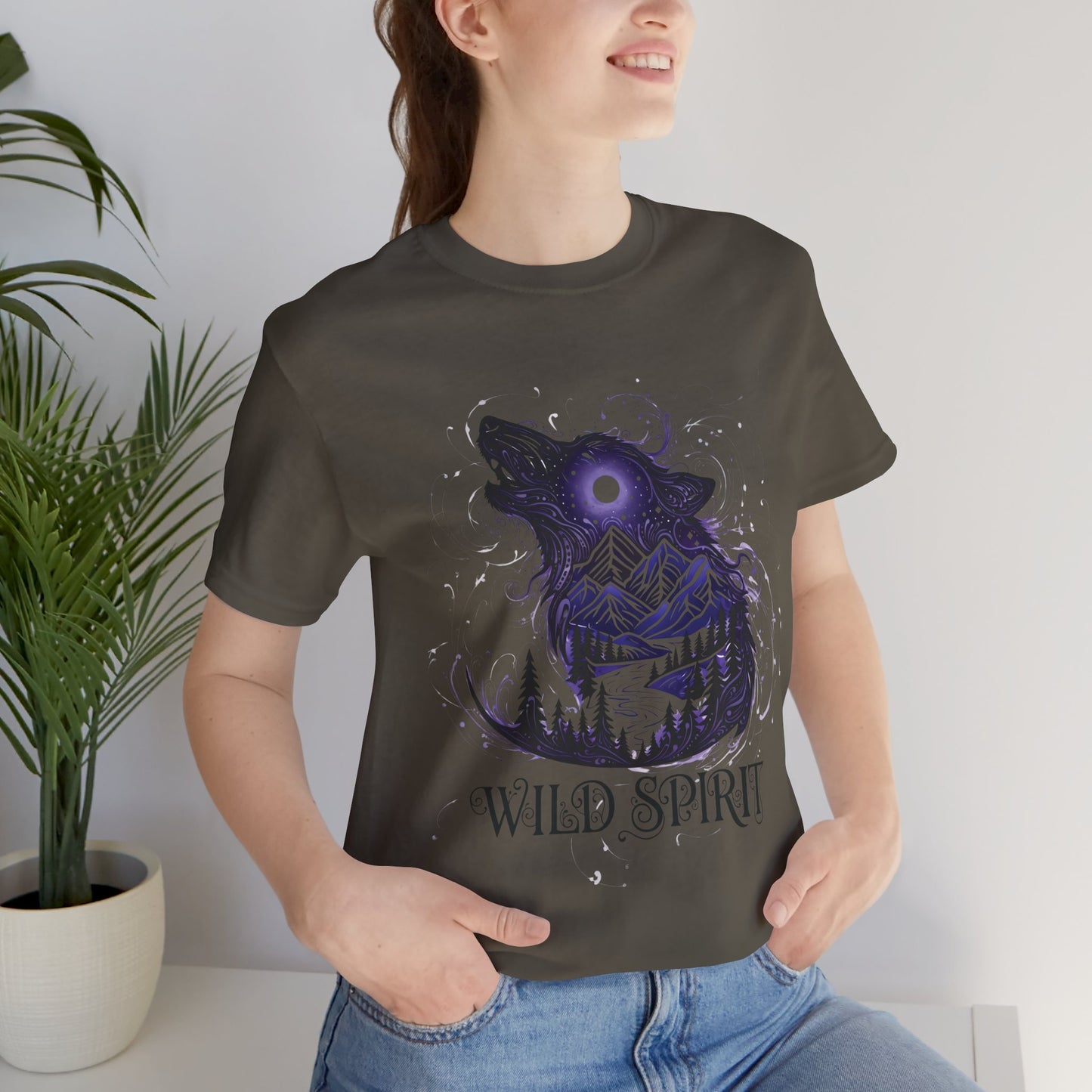 Wild Spirit Wolf Tee - Unisex, wildlife shirt, Gothic Streetwear, Alternative Clothing.