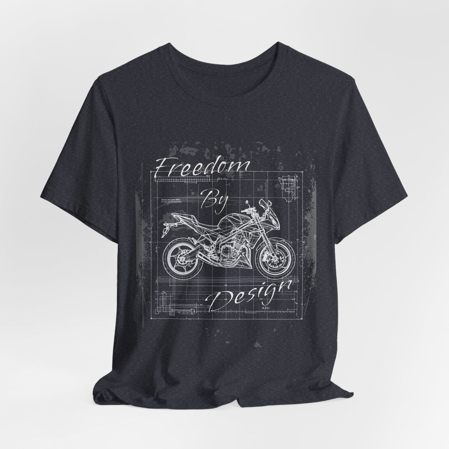 Freedom By Design Motorcycle T-Shirt , Blueprint Motorbike Tee , Biker Dad Gift , Mechanic Shirt , Motorcycle Rider Gift for Him