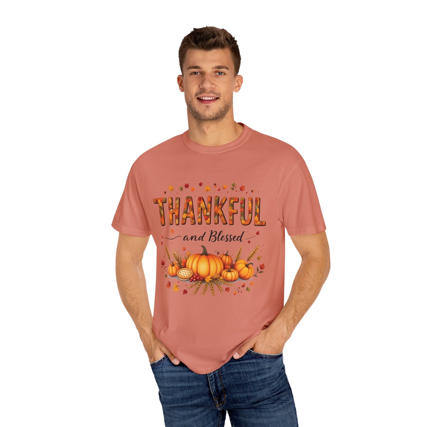 Thankful and Blessed T-Shirt, Fall Tee, Autumn Shirt, Thanksgiving Outfit, Gift for Friends and Family, Cozy Casual Wear