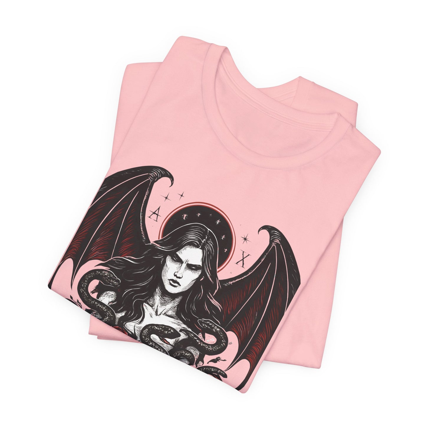 Goddess Lilith Graphic T-shirt, Whether you're drawn to witchy things or simply love the Lilith goddess, this piece adds a touch of mystery and power to your wardrobe.