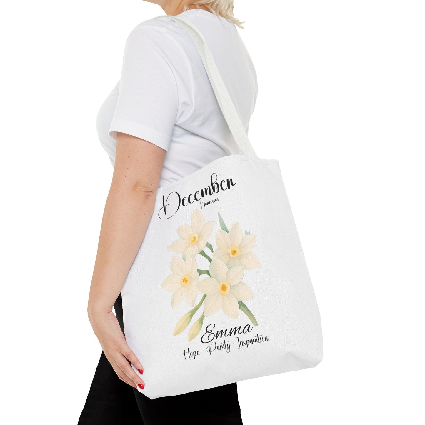 Personlized Birth Month Flower Tote Bag, Botanical Aesthetic Canvas Tote Bag, Bestfriend Gift