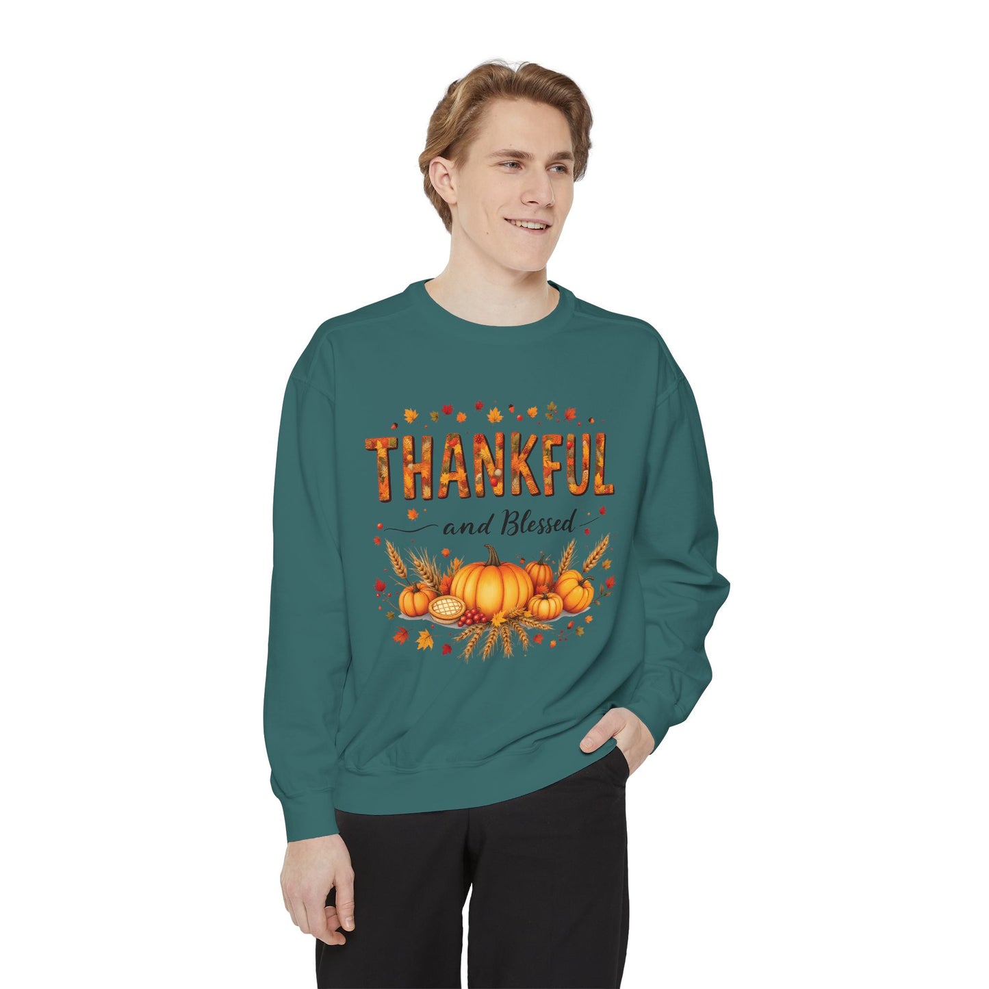 Thankful and Blessed Sweatshirt, Cozy Fall Apparel, Thankful Blessed ,Cotton, Fall Harvest Top, Gratitude Casual Wear.