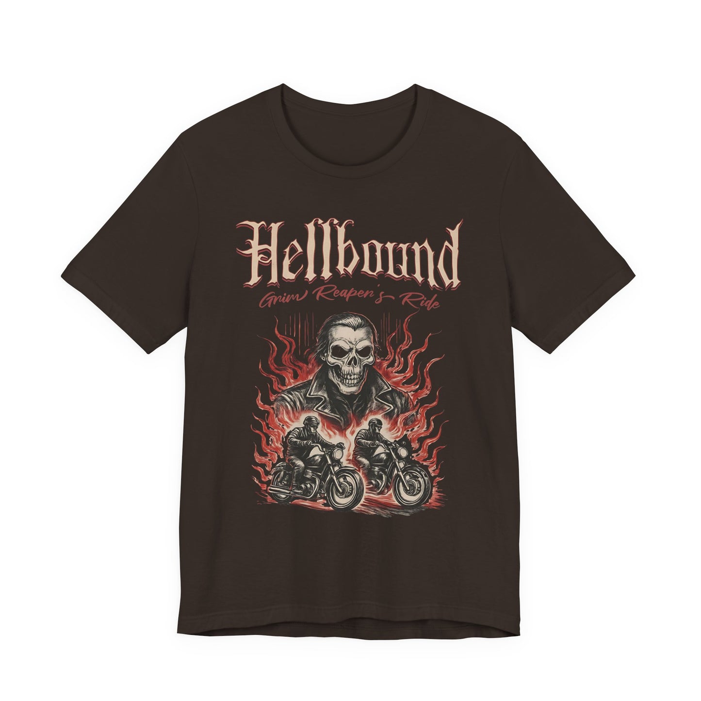 Hellbound Biker Graphic Tee | Motorcycle Skull Rider T-Shirt | Gothic Biker Streetwear