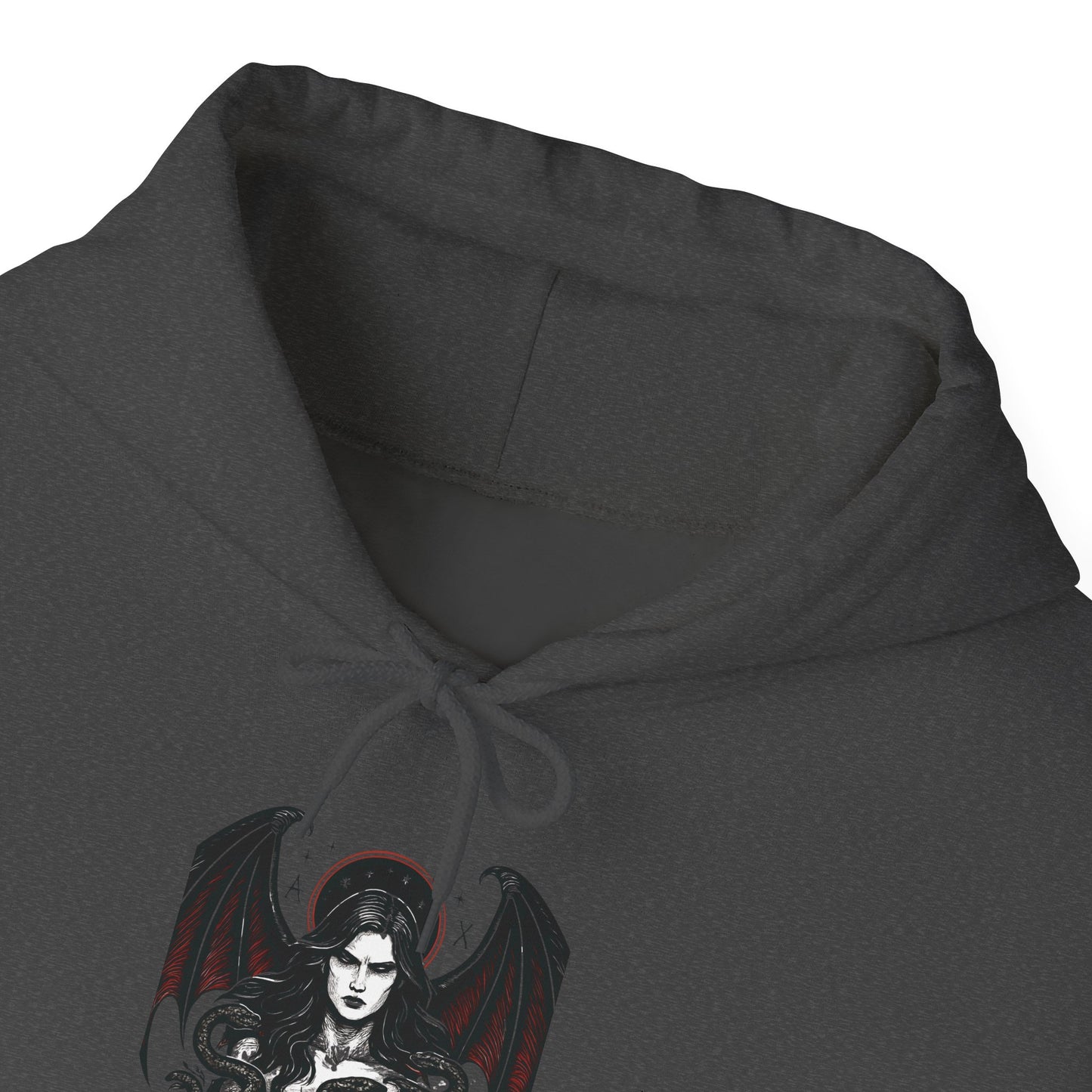 Goddess Lilith Graphic Hoodie, is a perfect blend of gothic clothes and witchy clothes, making it a must-have for those who celebrate the pagan lifestyle.