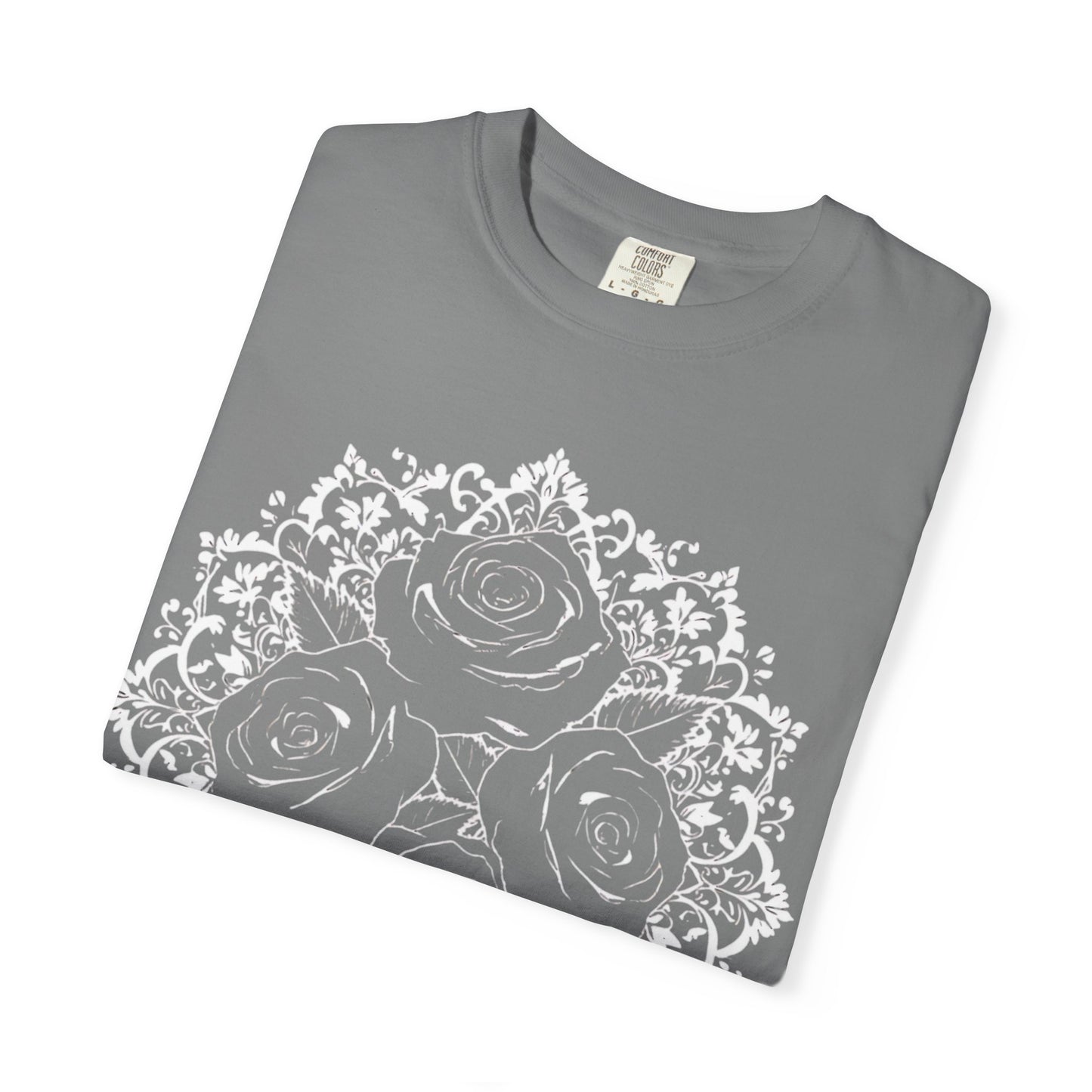 Comfort Colors Floral Roses Shirt, Botanical Tee Wildflower Graphic Tee Cotton Nature Lover Gift
