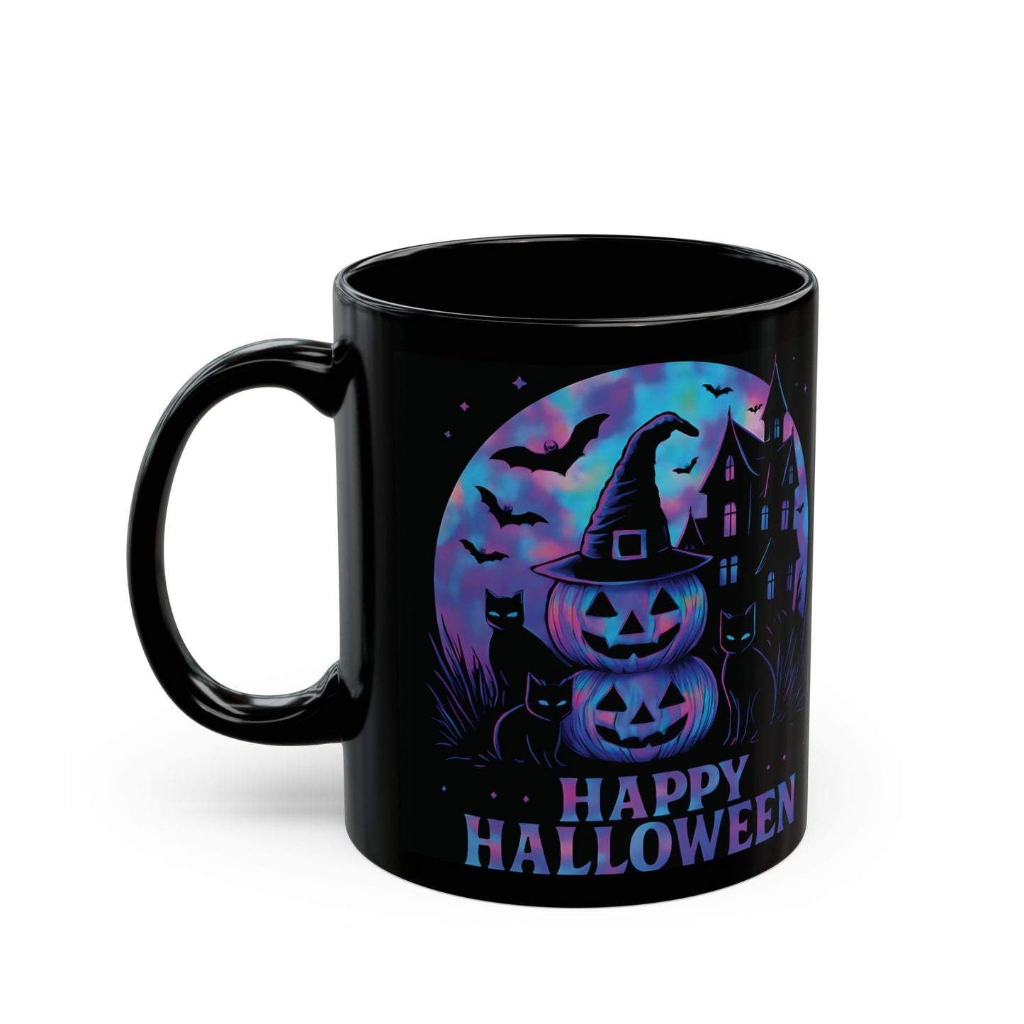 Spooky Holographic Mug, let its spooky cups' design bring a jackolantern glow to your morning brew.