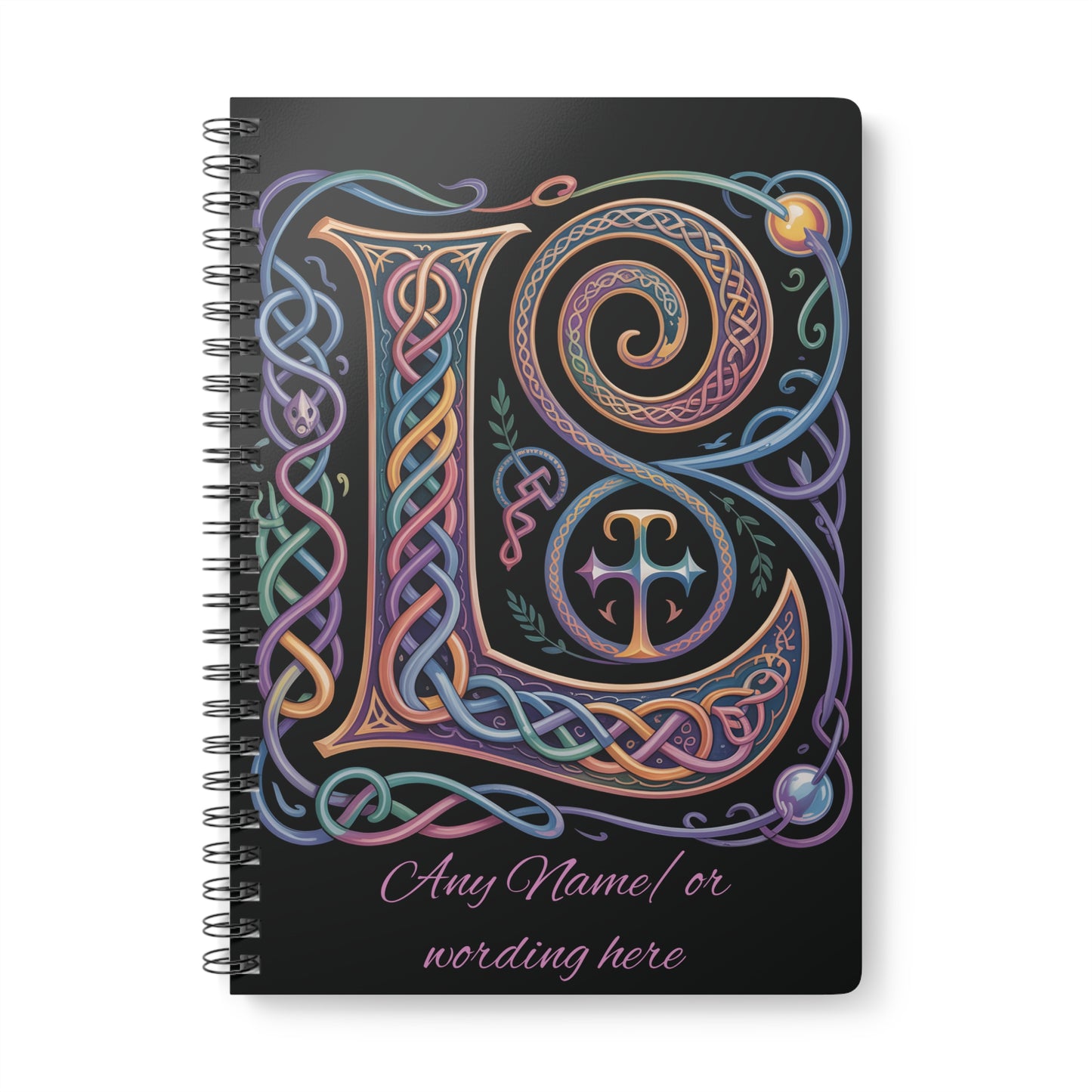 Personalized Norse Witchy Monogram A5 Notebook, Custom Journal,Monogram Notebook, Grimoire Journal, Book Of Shadows, Viking Grimoire Journal