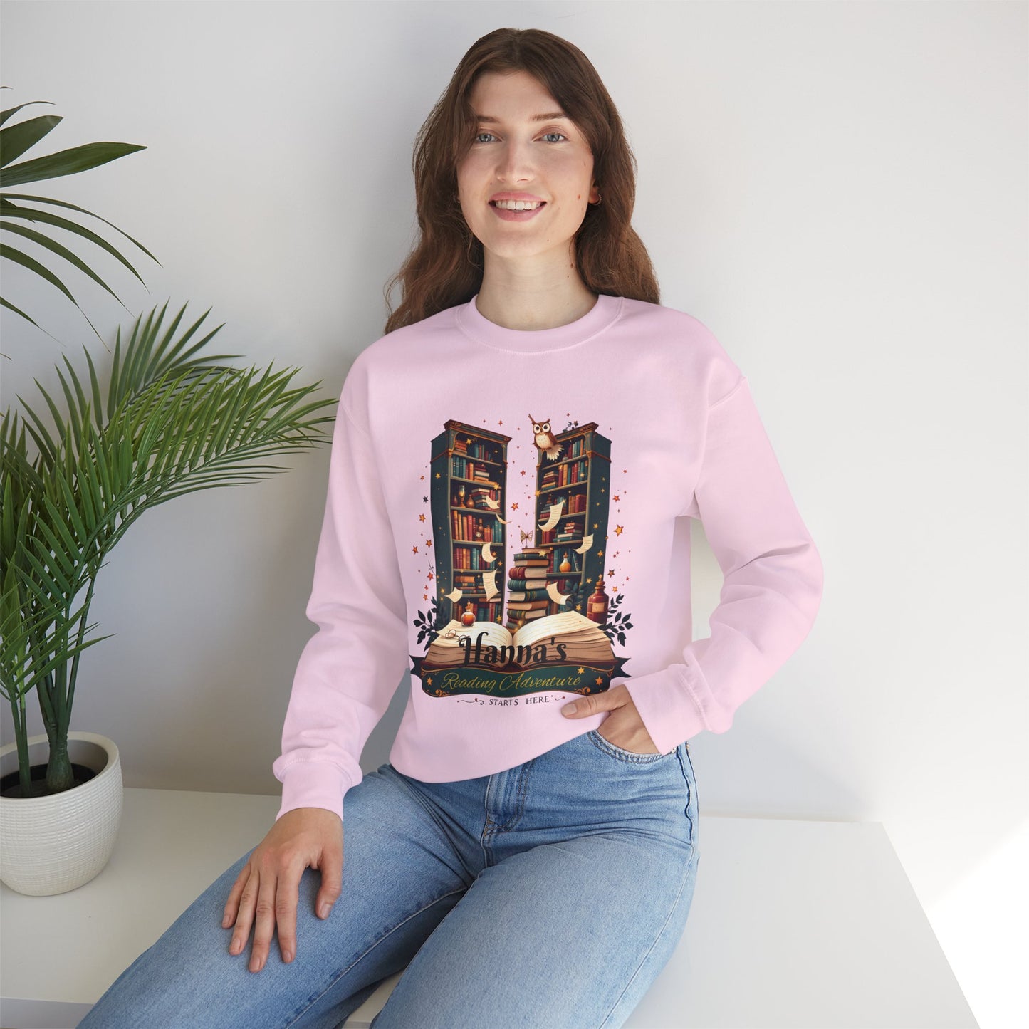 Personalized Book Lover Sweatshirt,Custom Name Reading Adventure Gift, Cozy Bookish Sweater, Reading Nook Aesthetic Pullover,bookworm gifts