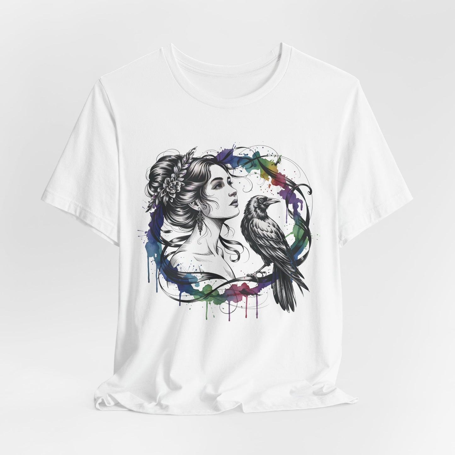 Raven Tee, goddessshirt, festival tshirt, witchy gift for her.