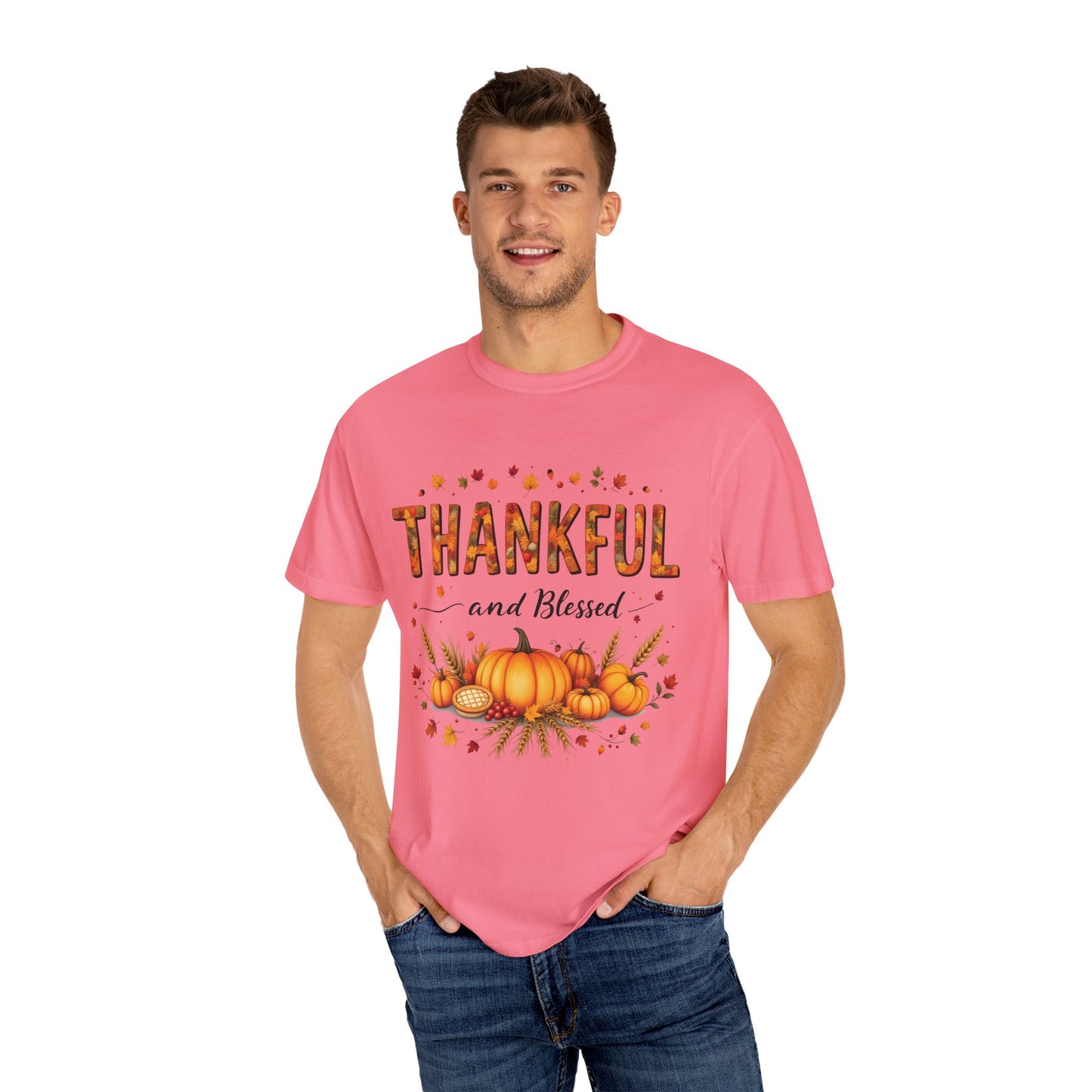 Thankful and Blessed T-Shirt, Fall Tee, Autumn Shirt, Thanksgiving Outfit, Gift for Friends and Family, Cozy Casual Wear