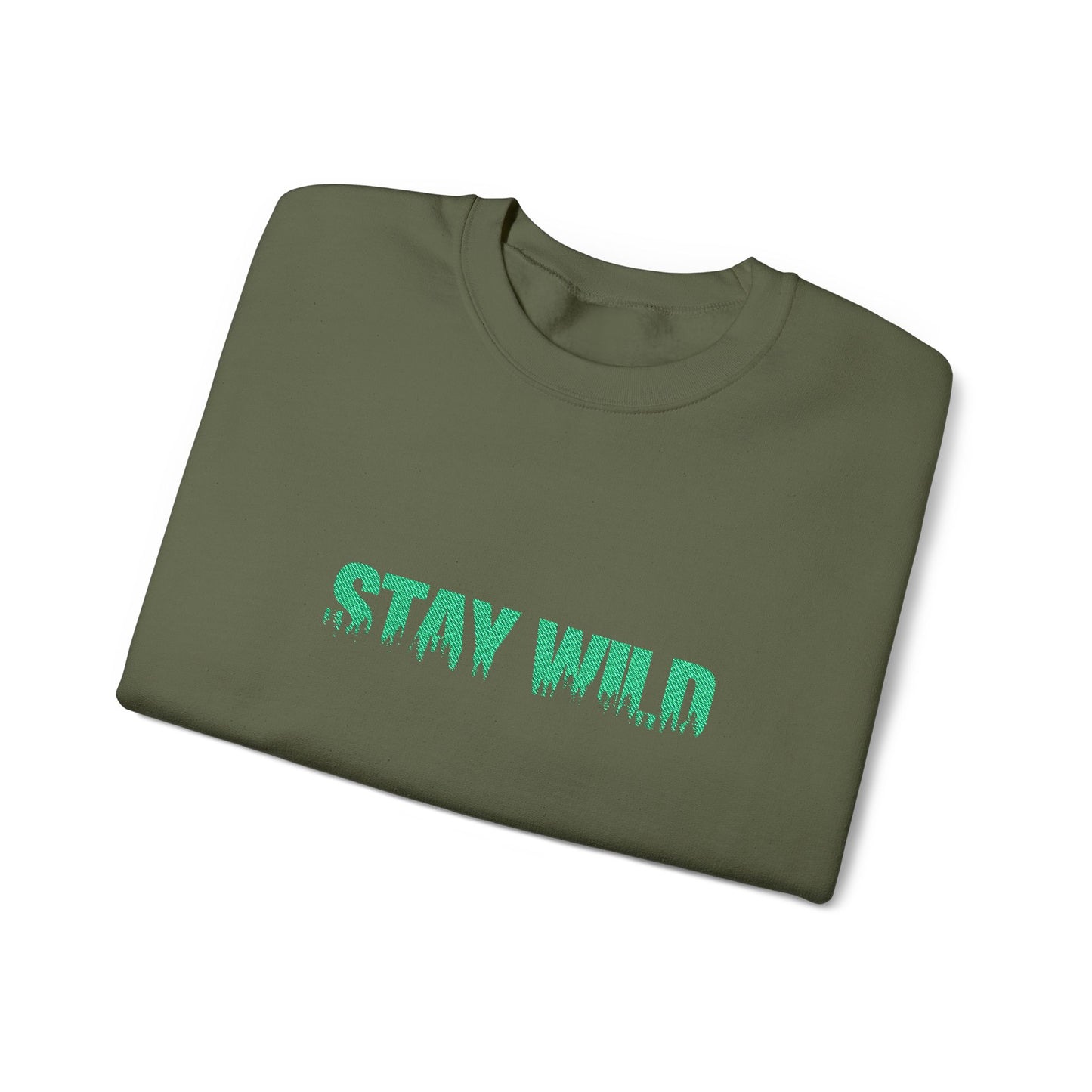 Stay Wild Forest Graphic Embroidered Nature Crewneck, Outdoors Sweatshirt, Hiking & Camping Gift