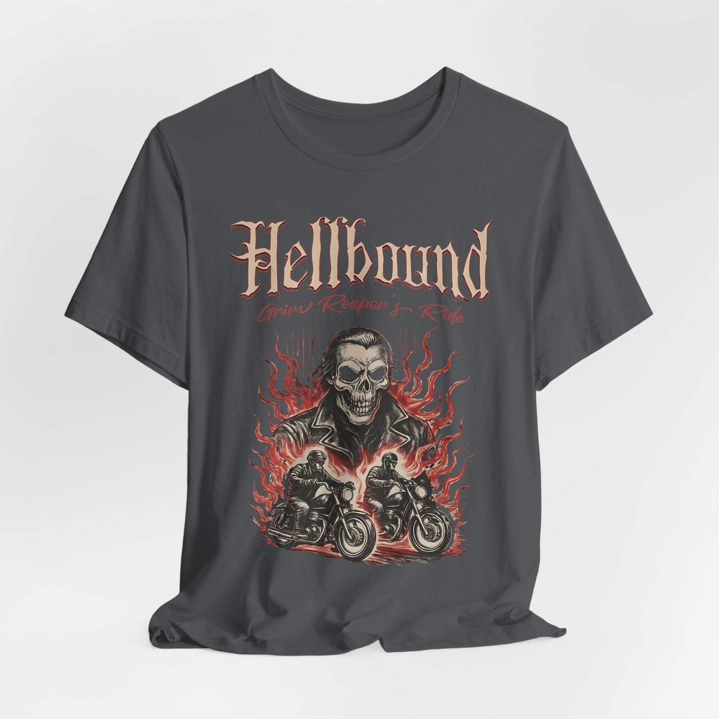 Hellbound Biker Graphic Tee | Motorcycle Skull Rider T-Shirt | Gothic Biker Streetwear
