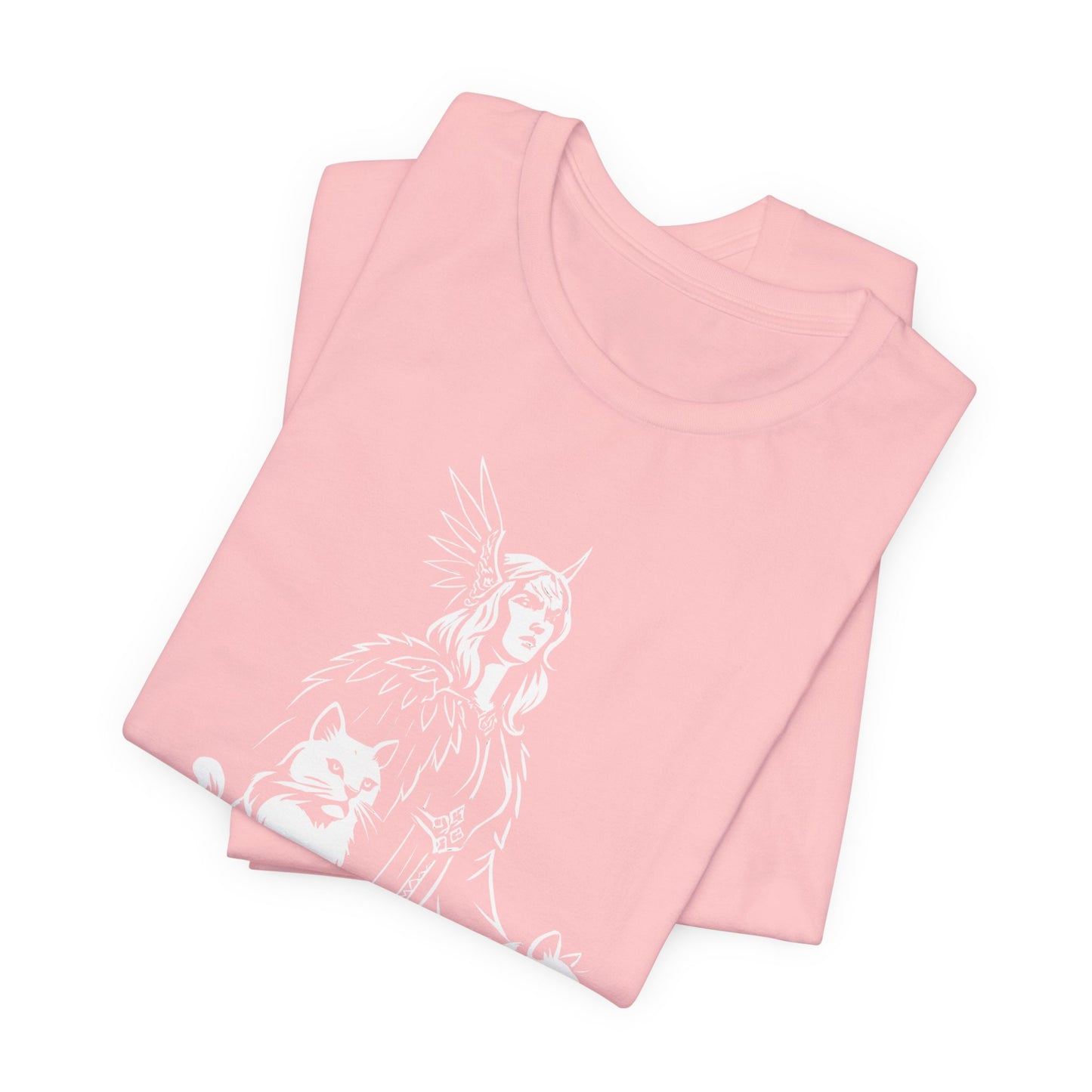 Freyja Viking Goddess T-Shirt, This captivating viking tee encapsulates the essence of Freya—the viking goddess renowned for her formidable power and grace.