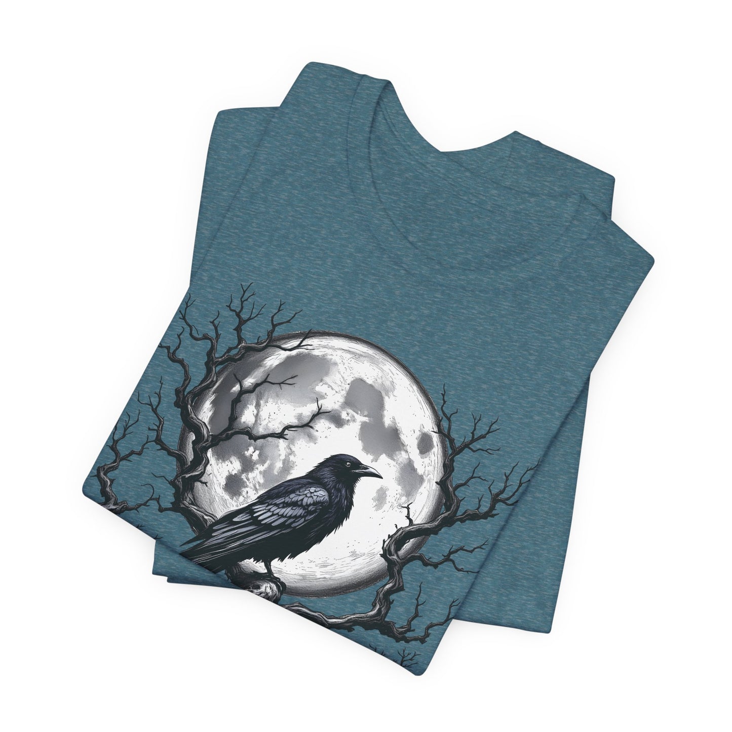 Moonlit Raven Shirt, Raven T Shirt, Black Crow Tee, Crows T Shirt, Pagan Shirt.