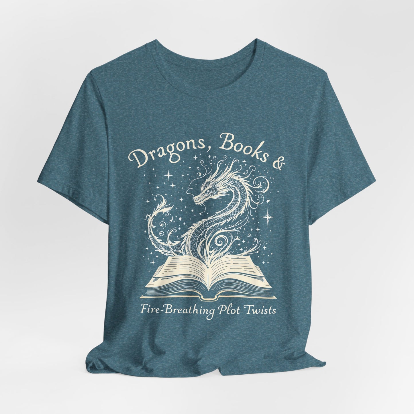Book Lover Gift T-Shirt | Fantasy Reader Tee | Dragon Reading Shirt | Booktok Merch | Bibliophile Gift