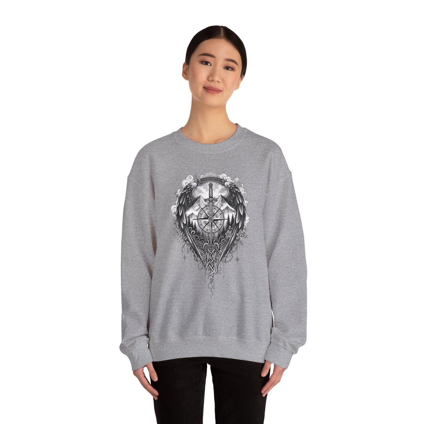 Viking Compass Sweatshirt | Vegvisir Nordic Sweater | Norse Pagan Clothing