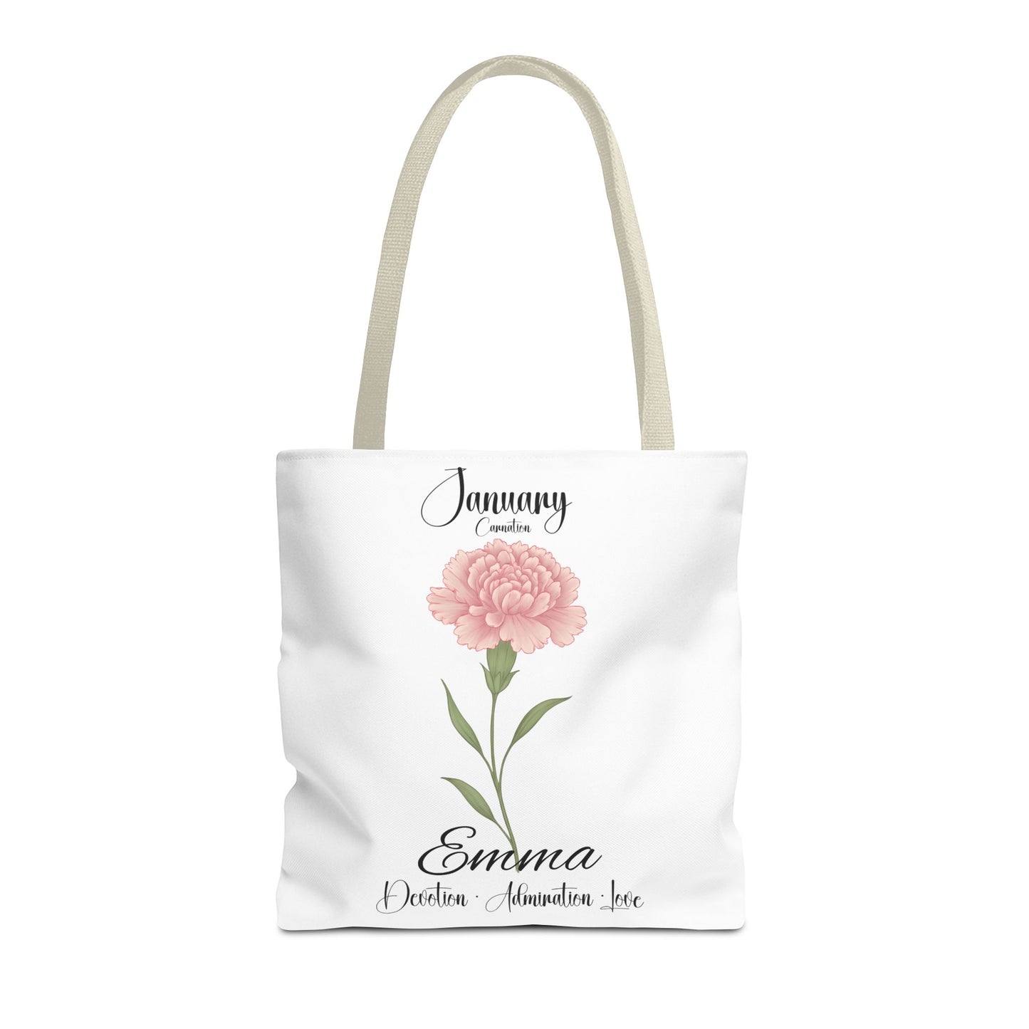 Personlized Birth Month Flower Tote Bag, Botanical Aesthetic Canvas Tote Bag, Bestfriend Gift