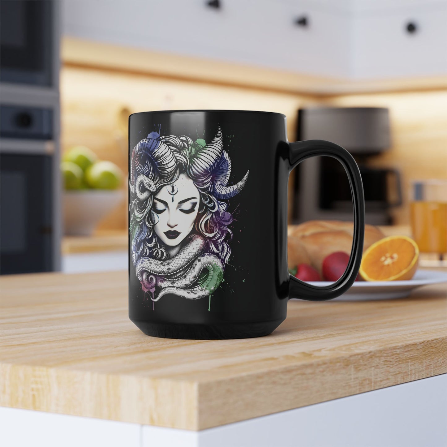 lilith coffee cup, dark goddess witchy mug, ceramic alternative gift.