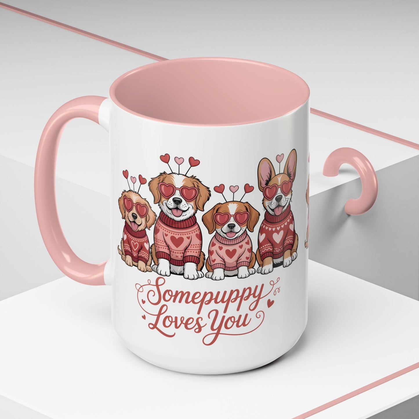 Valentine Dog Mug | Cute Puppy Coffee Cup | Dog Lover Gift | Valentines Day Mug |