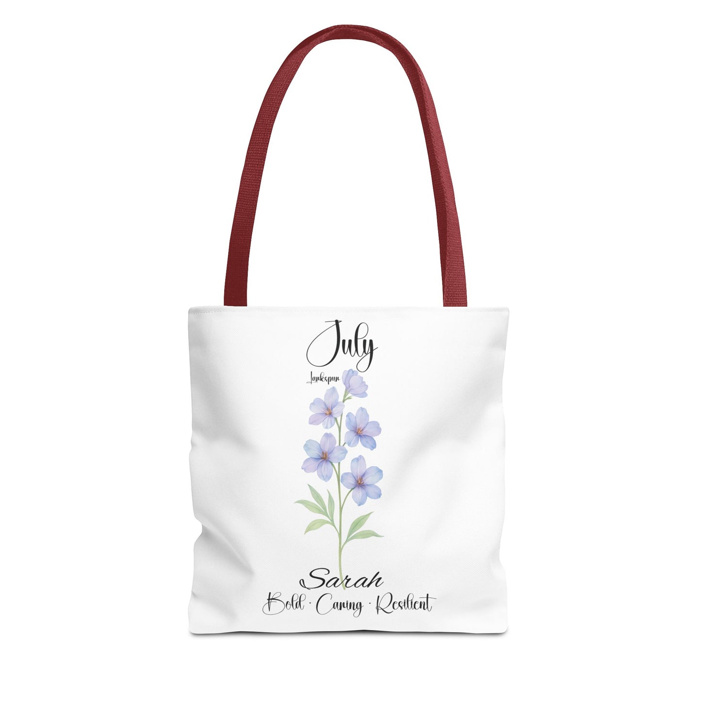 Personalized birth month flower tote bag for her, milestone birthdays, bestfriend gift.
