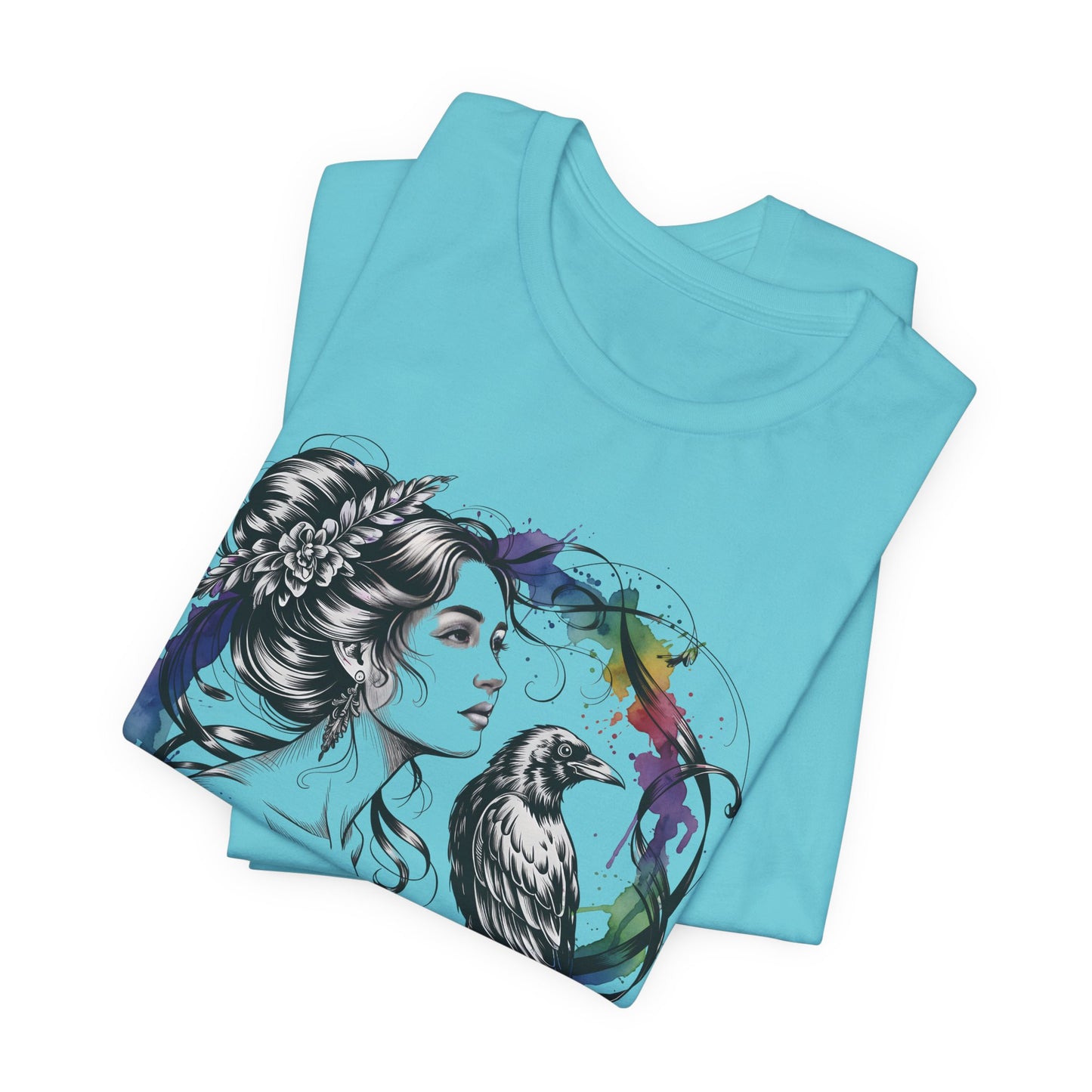 Raven Tee, goddessshirt, festival tshirt, witchy gift for her.