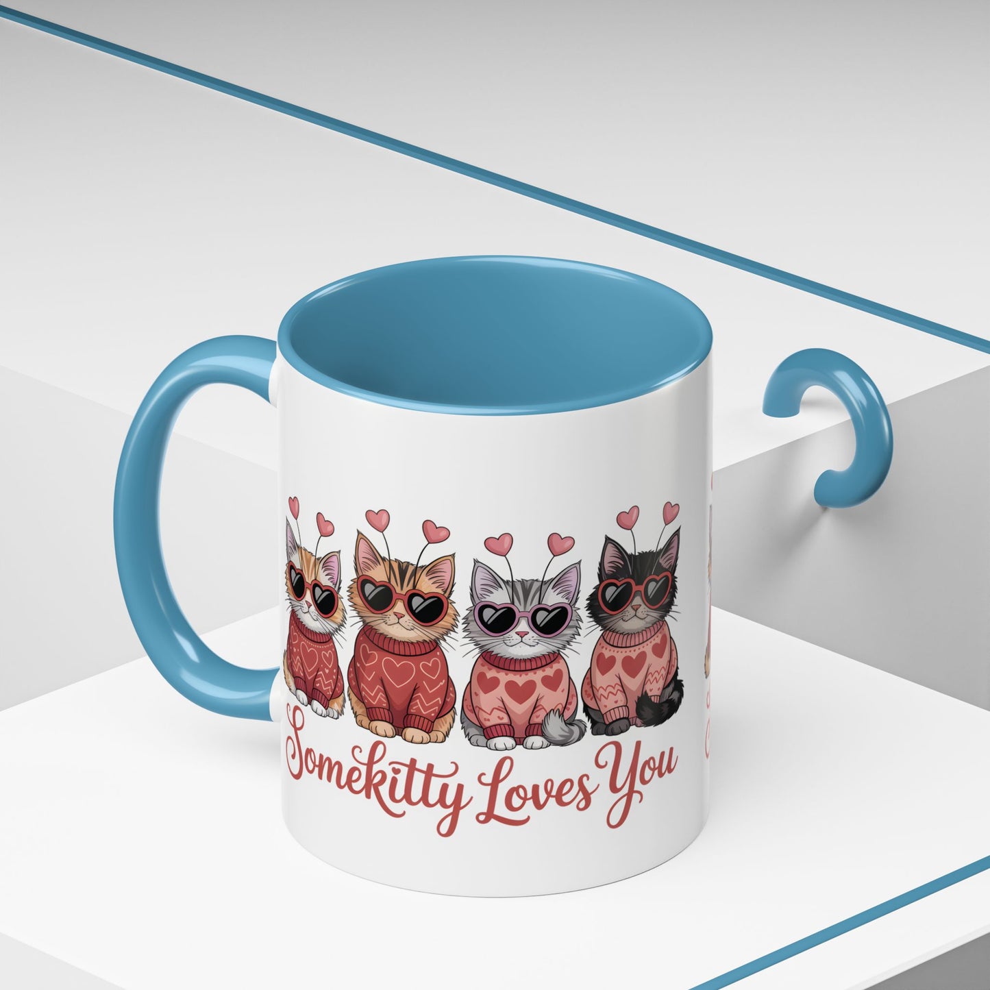 Valentine Kitty Mug | kitten Coffee Cup | cat Lover Gift | Valentines Day Mug |