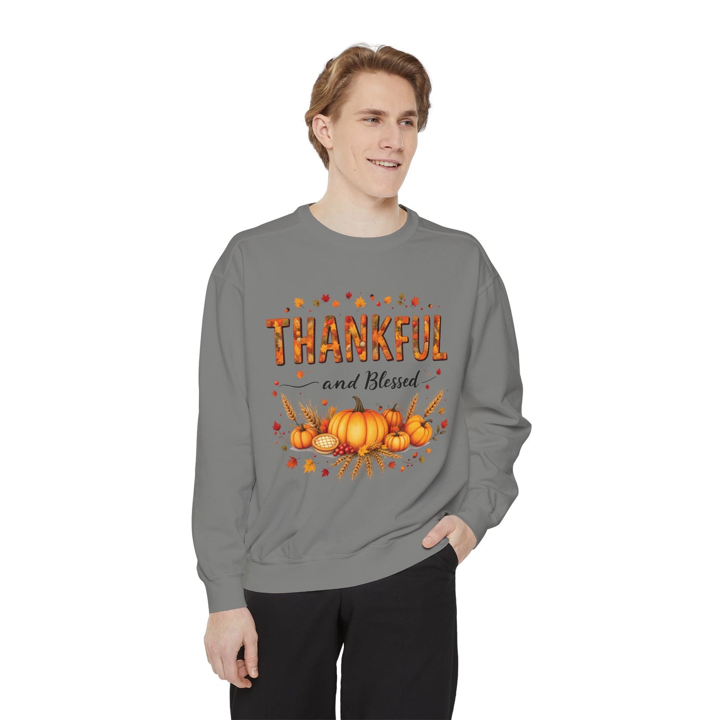 Thankful and Blessed Sweatshirt, Cozy Fall Apparel, Thankful Blessed ,Cotton, Fall Harvest Top, Gratitude Casual Wear.