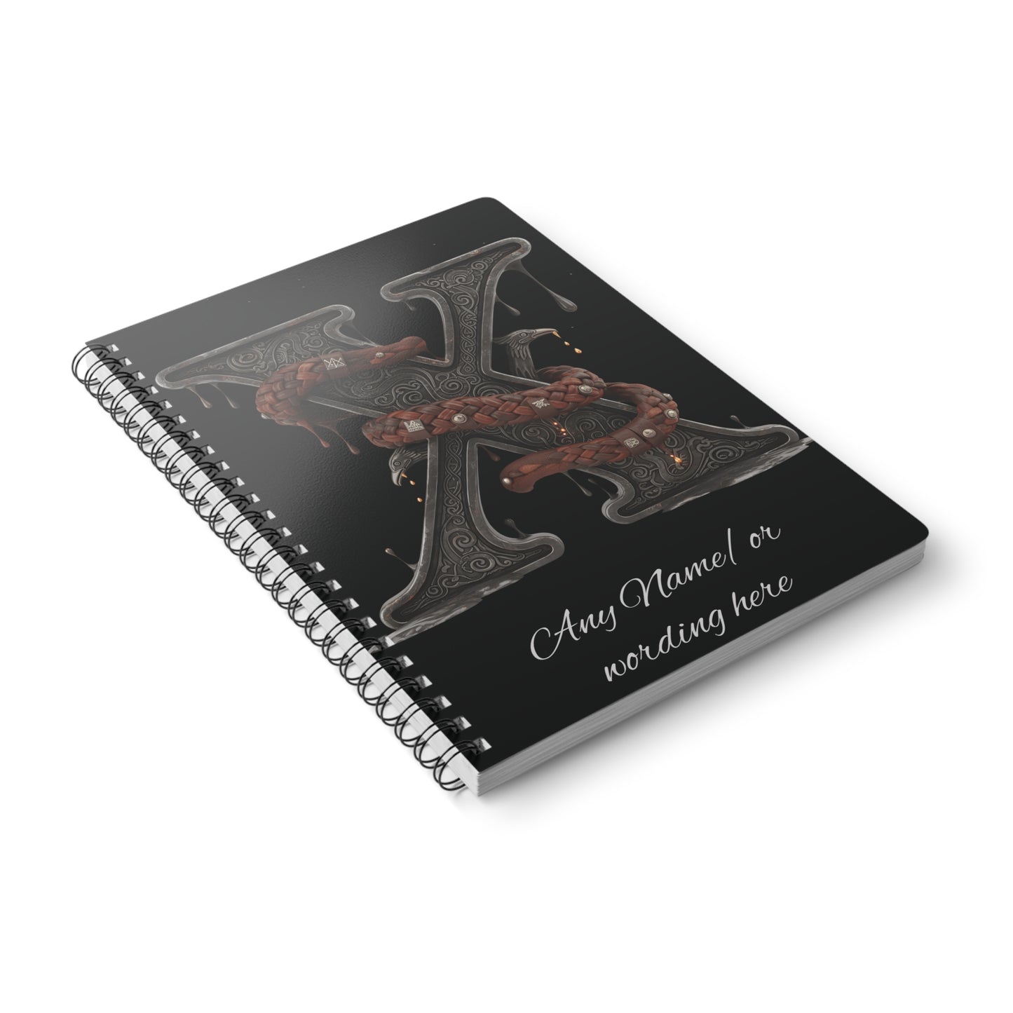 Personalized Norse Witchy Monogram A5 Notebook, Custom Journal, Monogram  Letter "W" Notebook.