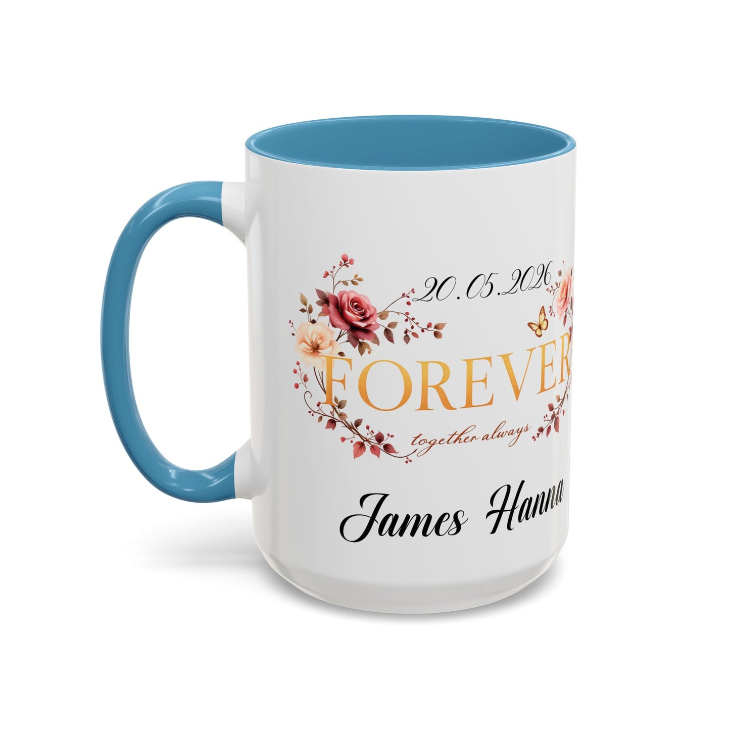 Custom wedding mug, valentines day gift, anniversary mug, bridal shower mug.