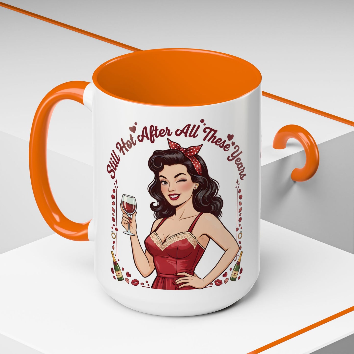 Pin Up Mug | Retro Coffee Mug for Wife | Vintage Anniversary Mug | Valentines Day Gift |