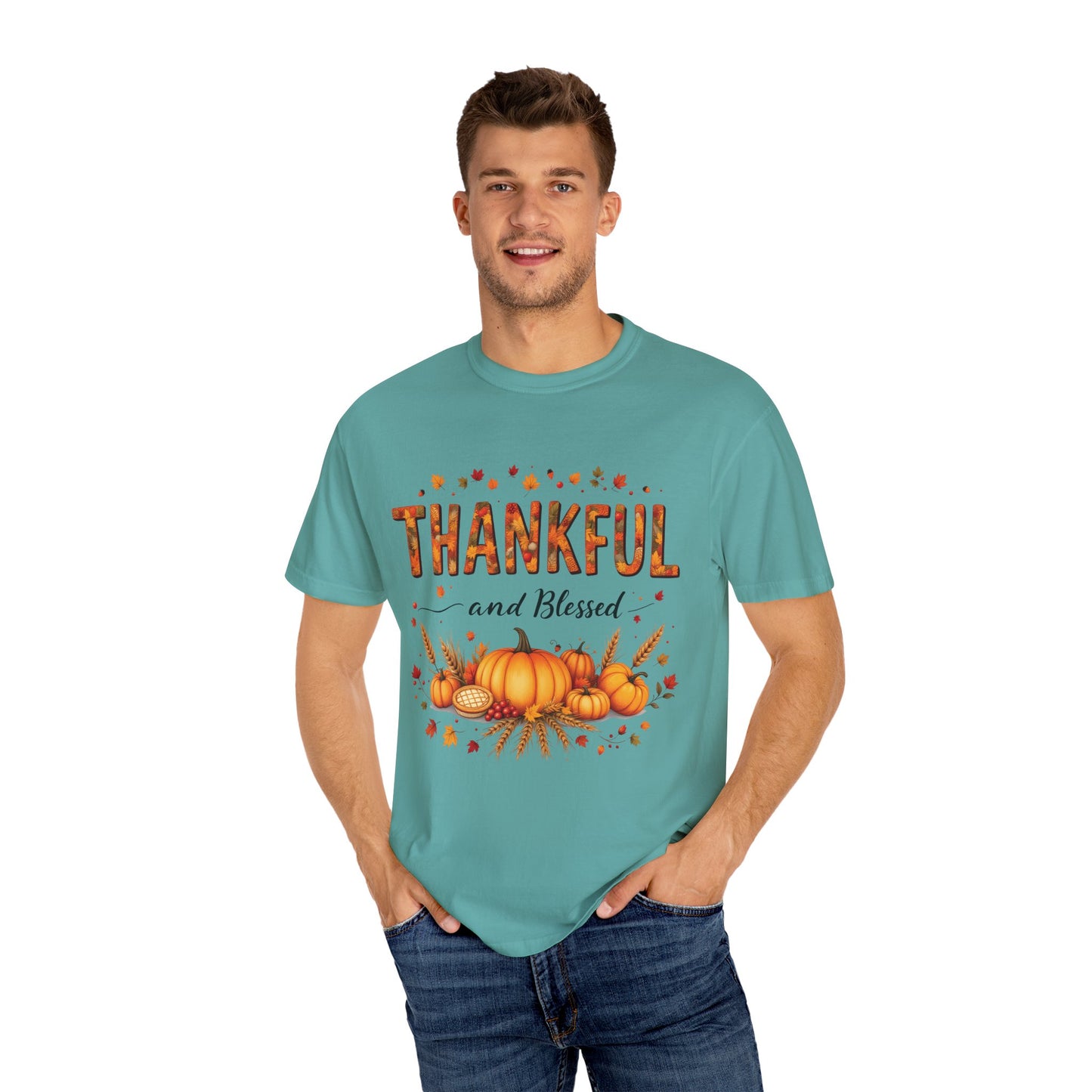Thankful and Blessed T-Shirt, Fall Tee, Autumn Shirt, Thanksgiving Outfit, Gift for Friends and Family, Cozy Casual Wear