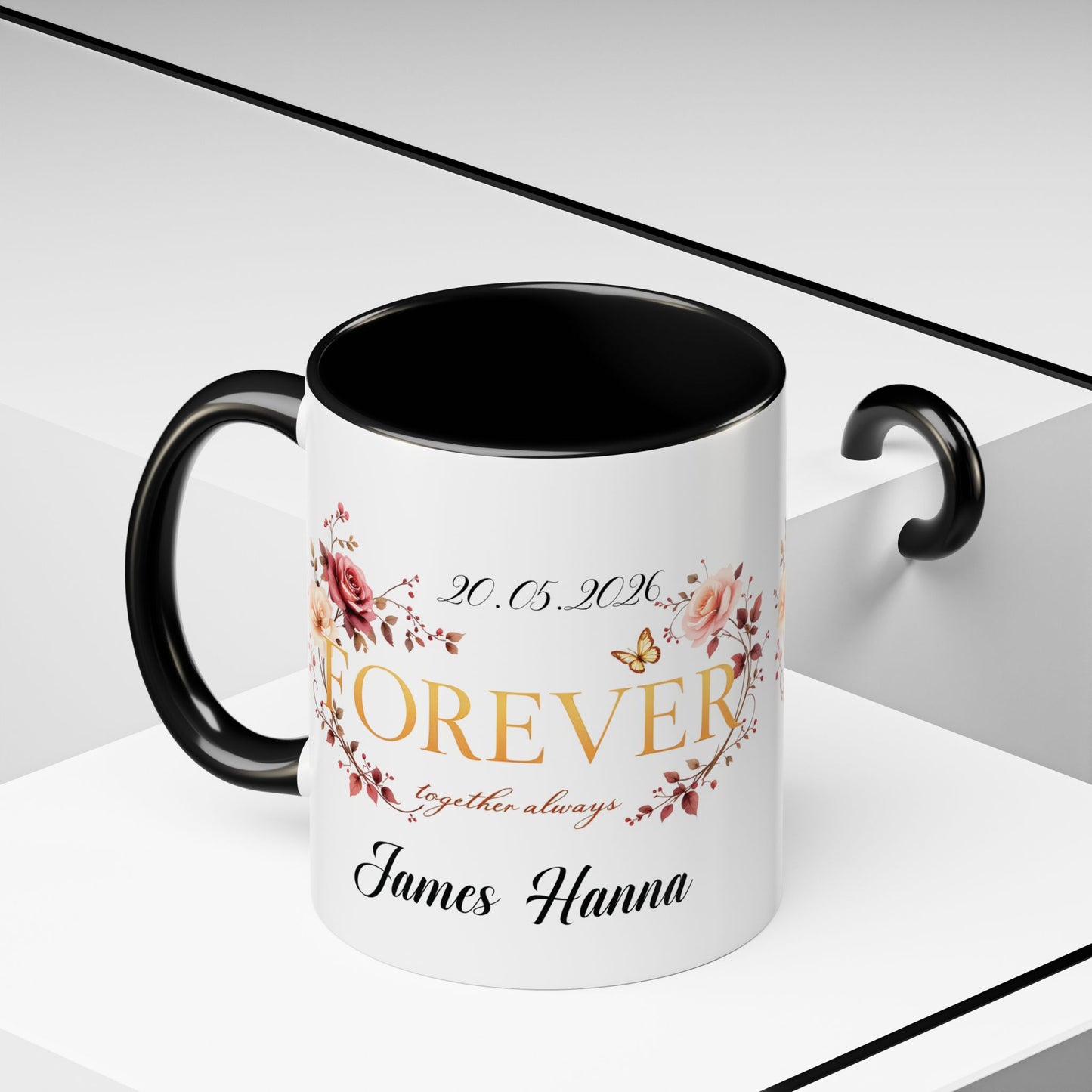 Custom wedding mug, valentines day gift, anniversary mug, bridal shower mug.