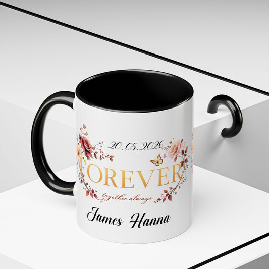 Custom wedding mug, valentines day gift, anniversary mug, bridal shower mug.
