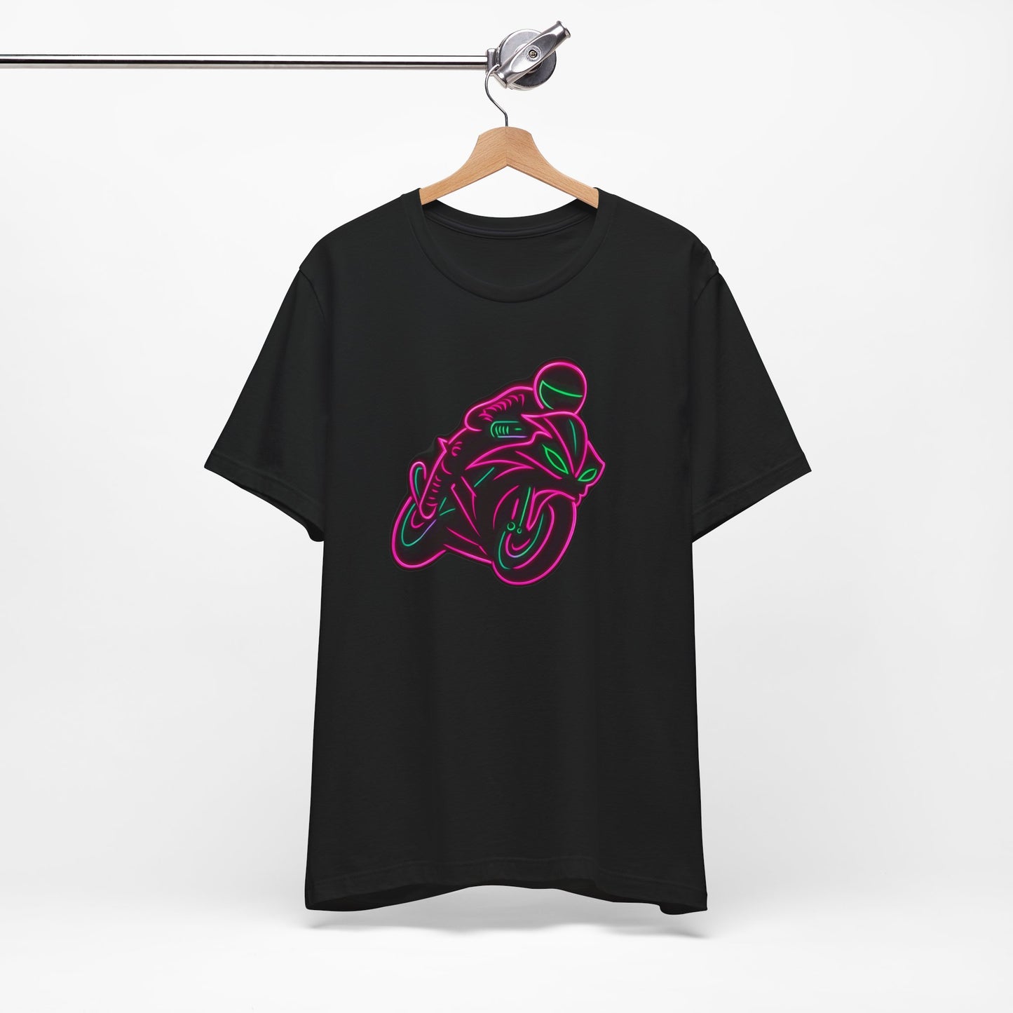 Neon Biker Tshirt, is a vibrant celebration of the biker lifestyle, designed for those who live life in the fast lane. This motorcycle tee is not just clothing—it's a statement