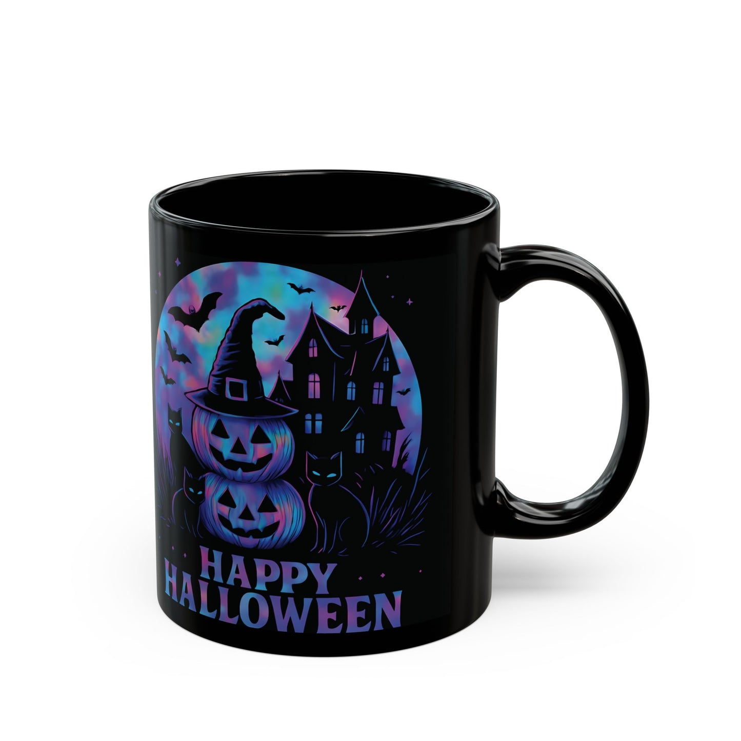 Spooky Holographic Mug, let its spooky cups' design bring a jackolantern glow to your morning brew.