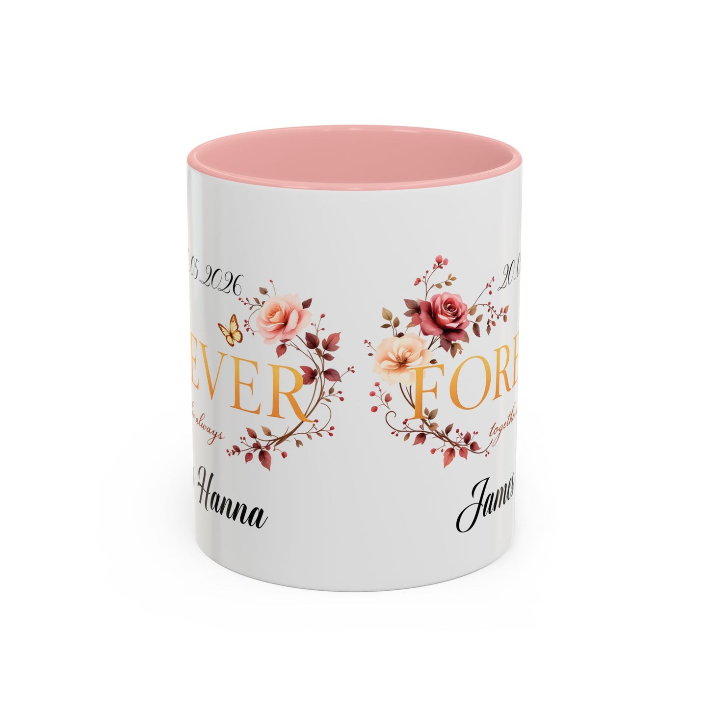 Custom wedding mug, valentines day gift, anniversary mug, bridal shower mug.