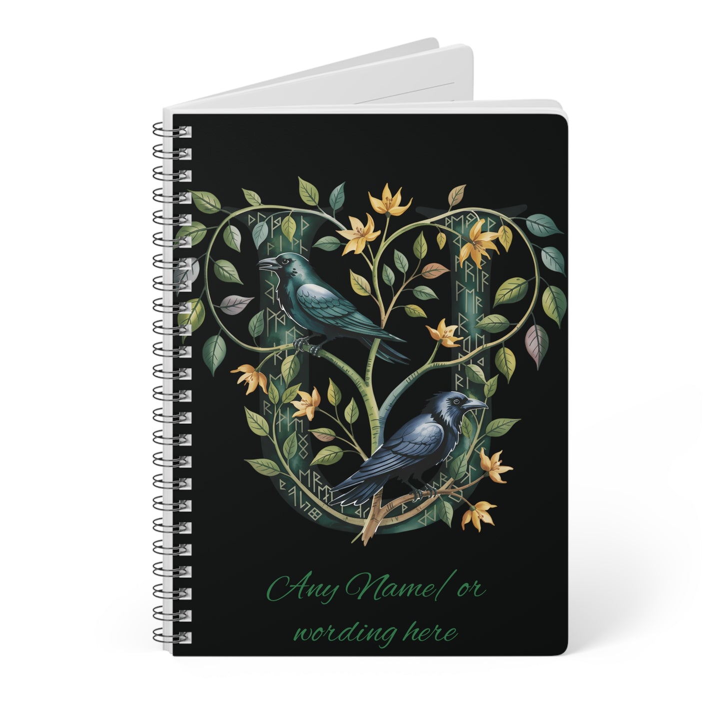 Personalized Norse Witchy Monogram A5 Notebook, Custom Journal, Monogram  Letter "U" Notebook.