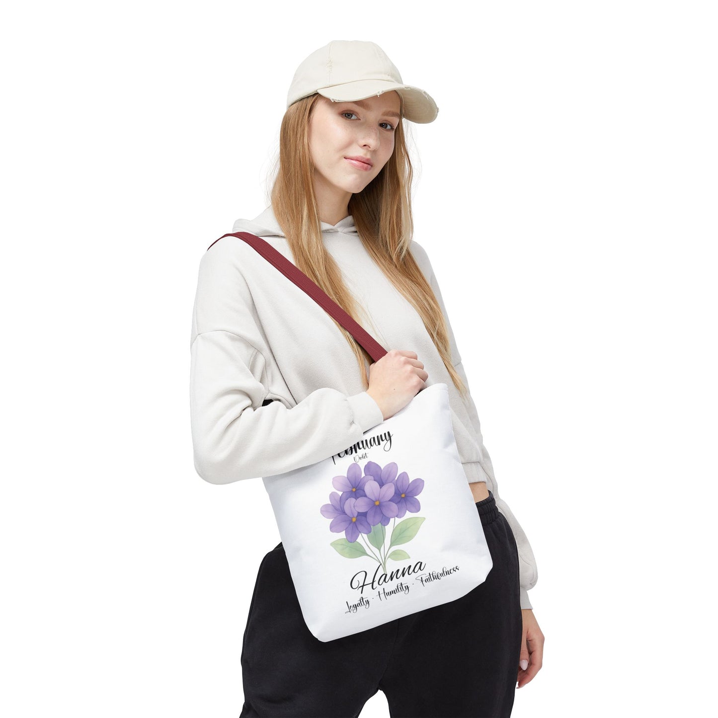 Personalized  floral gift tote bag for her, birth month flower, milestone birthdays, bestfriend gift.