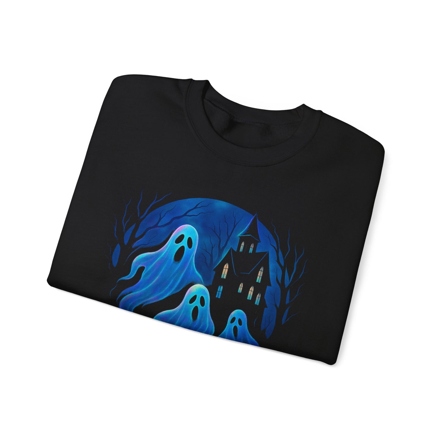 Happy Halloween Holographic Style Ghost Jumper, Embrace sweater weather with this halloween jumper, showcasing a stunning holographic style print.