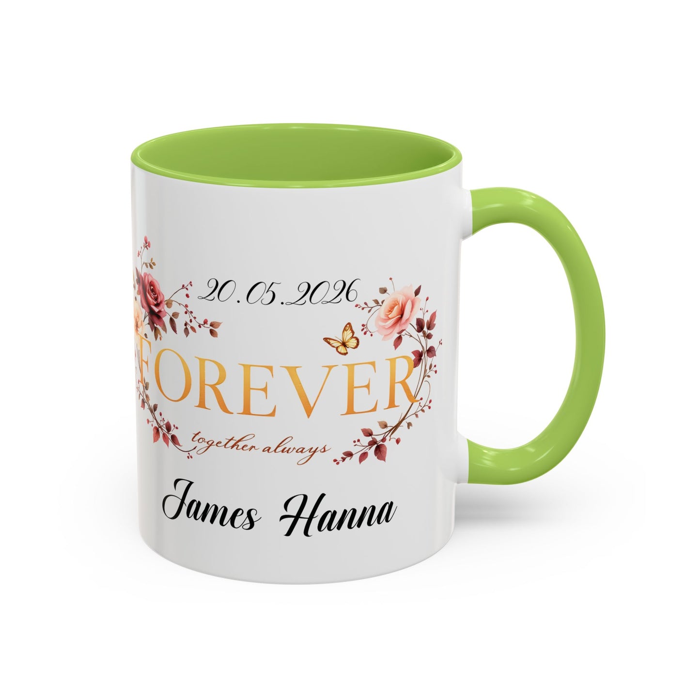 Custom wedding mug, valentines day gift, anniversary mug, bridal shower mug.