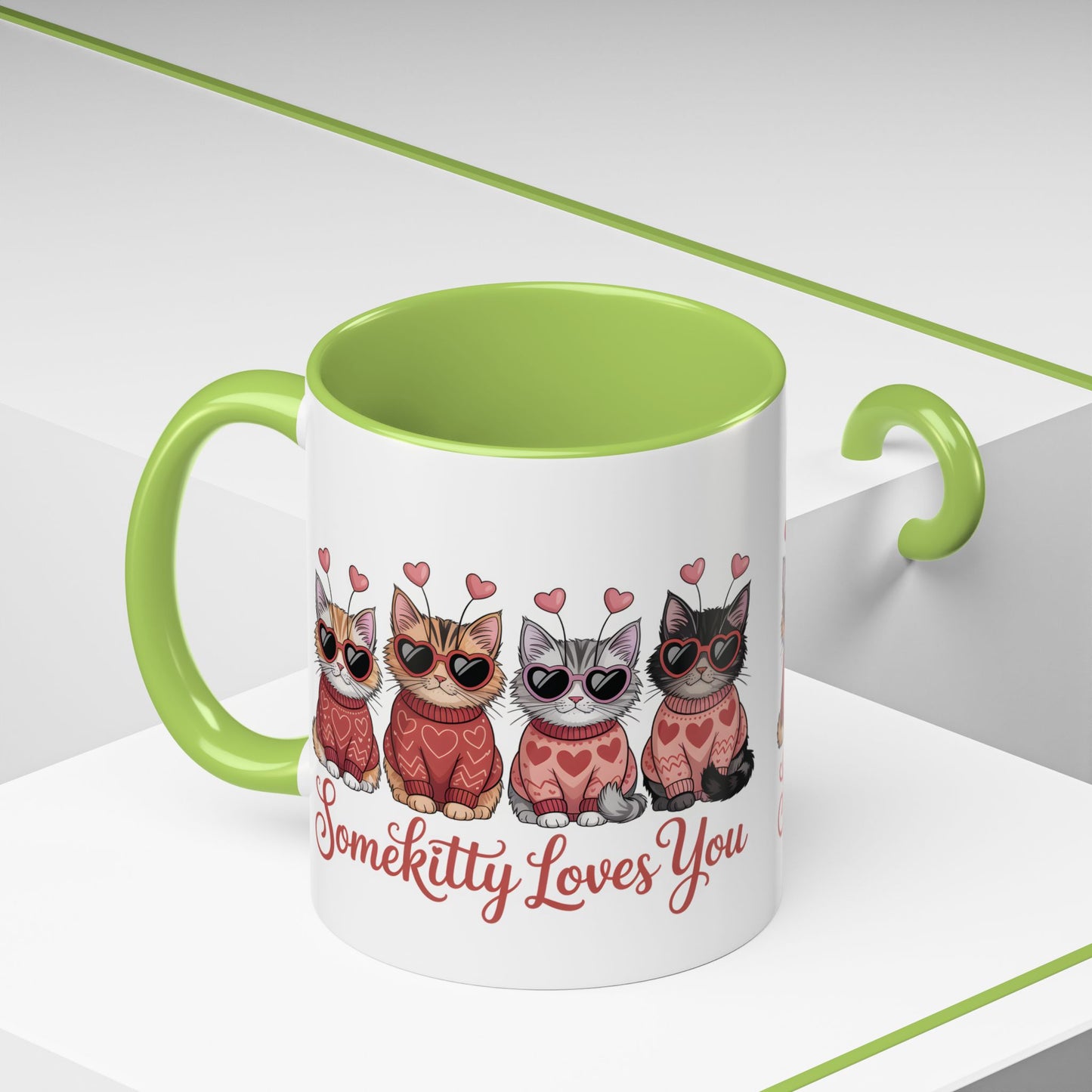 Valentine Kitty Mug | kitten Coffee Cup | cat Lover Gift | Valentines Day Mug |