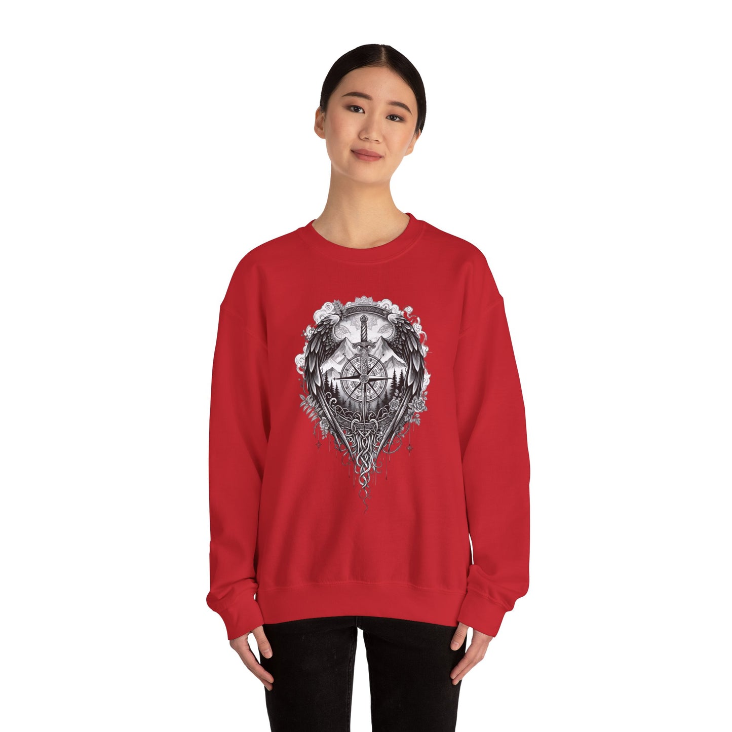 Viking Compass Sweatshirt | Vegvisir Nordic Sweater | Norse Pagan Clothing