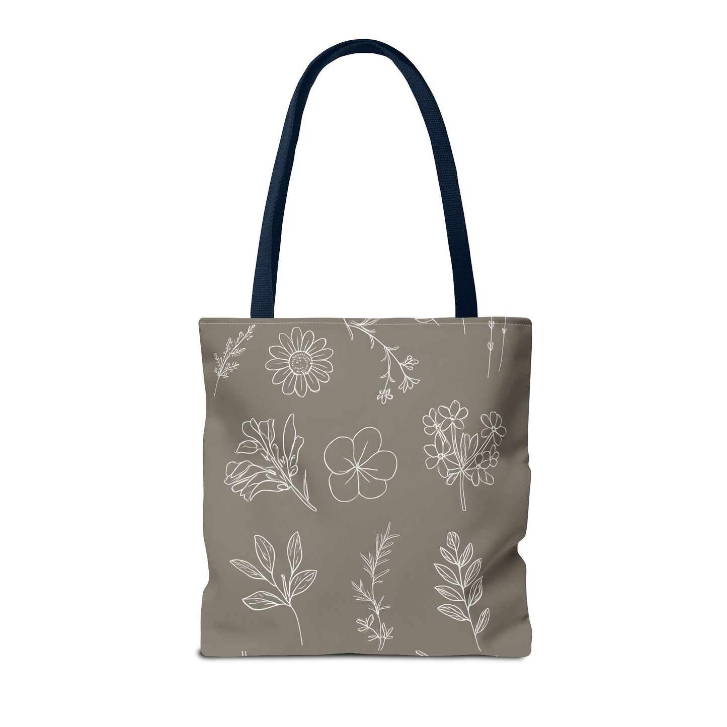 Floral Tote Bag, hand drawn vintage flowers