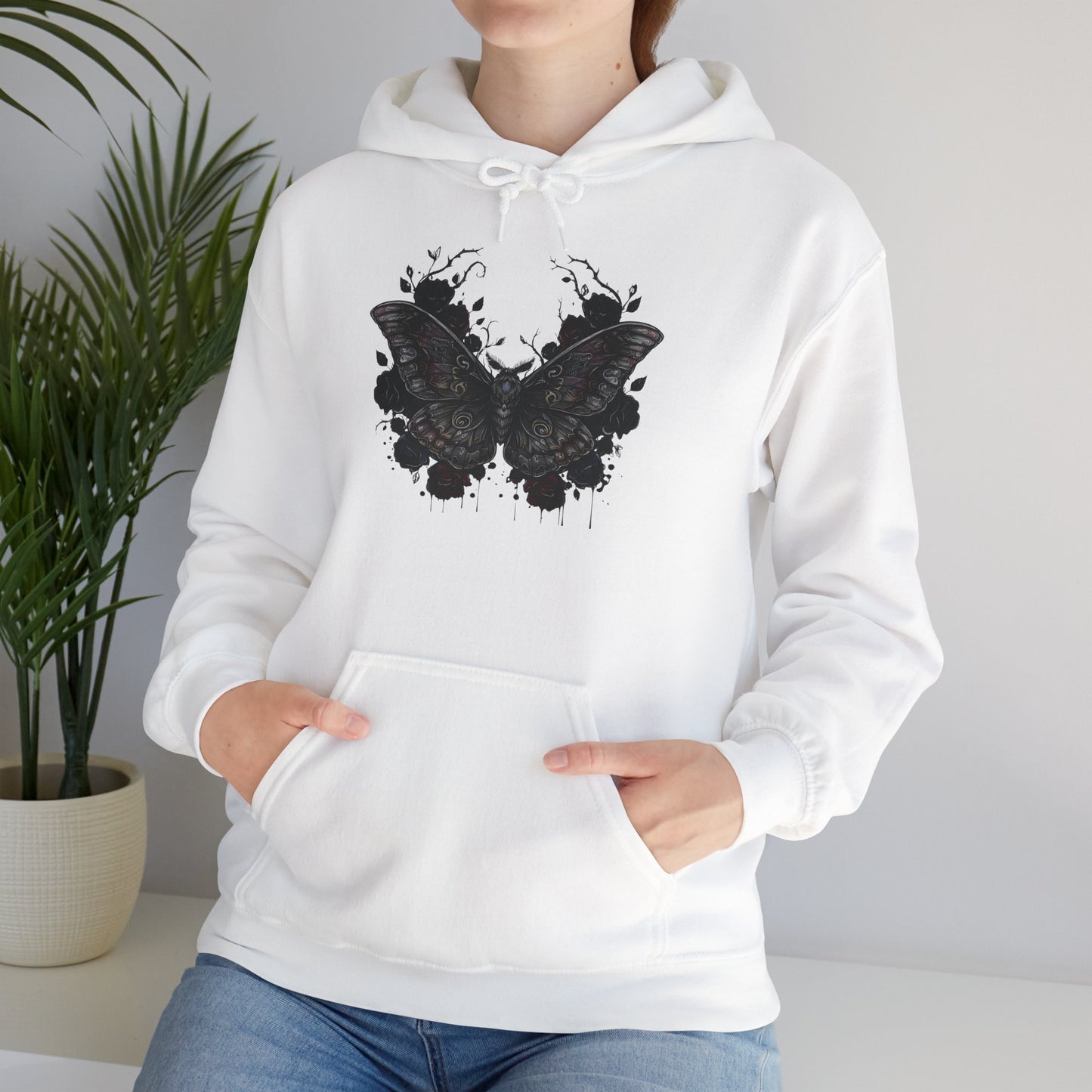Death Moth Gothic Apparel  | Unisex Hoodie| Dark Aesthetic | Witchy Glam