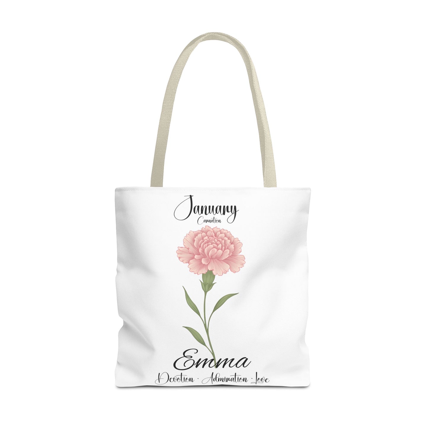 Personlized Birth Month Flower Tote Bag, Botanical Aesthetic Canvas Tote Bag, Bestfriend Gift