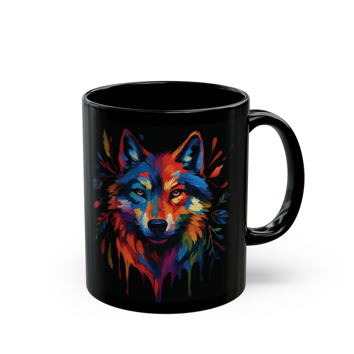Wolf Coffee Mug | Colorful Watercolor Wolf Art Mug | Wolves Mug Gift |
